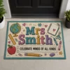 Personalized Teacher Doormat, Custom Name Classroom Welcome Mat, Back To School Gift, Cute School Decor, Teacher Appreciation Gift - Style 5