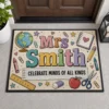 Personalized Teacher Doormat, Custom Name Classroom Welcome Mat, Back To School Gift, Cute School Decor, Teacher Appreciation Gift - Style 7
