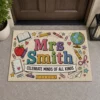 Personalized Teacher Doormat, Custom Name Classroom Welcome Mat, Back To School Gift, Cute School Decor, Teacher Appreciation Gift - Style 8