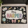 Personalized Teacher Doormat, Pencil Classroom Sign, Custom School Door Decor, Teacher Appreciation Gift - Style 6