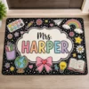Personalized Teacher Doormat, Pencil Classroom Sign, Custom School Door Decor, Teacher Appreciation Gift - Style 7