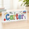 Personalized Teacher Name Desk Plaque, Custom Teacher Appreciation Gifts, Teacher Name Plate, Teacher Acrylic Block, New Teacher Gift - Style 3