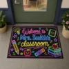 Personalized Teacher Name Neon Classroom Welcome Doormat, Custom Name Back To School Door Mat, Gift For Teacher, Classroom Decor - Style 1