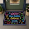 Personalized Teacher Name Neon Classroom Welcome Doormat, Custom Name Back To School Door Mat, Gift For Teacher, Classroom Decor - Style 10