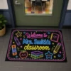 Personalized Teacher Name Neon Classroom Welcome Doormat, Custom Name Back To School Door Mat, Gift For Teacher, Classroom Decor - Style 2