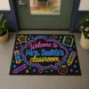 Personalized Teacher Name Neon Classroom Welcome Doormat, Custom Name Back To School Door Mat, Gift For Teacher, Classroom Decor - Style 3