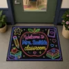 Personalized Teacher Name Neon Classroom Welcome Doormat, Custom Name Back To School Door Mat, Gift For Teacher, Classroom Decor - Style 4