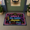 Personalized Teacher Name Neon Classroom Welcome Doormat, Custom Name Back To School Door Mat, Gift For Teacher, Classroom Decor - Style 6