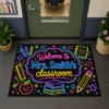 Personalized Teacher Name Neon Classroom Welcome Doormat, Custom Name Back To School Door Mat, Gift For Teacher, Classroom Decor - Style 8