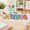 Personalized Teacher Name Plate, Custom Teacher Appreciation Gifts, Teacher Name Desk Plaque, Teacher Acrylic Block, New Teacher Gift - Style 4
