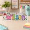 Personalized Teacher Name Plate, Custom Teacher Appreciation Gifts, Teacher Name Desk Plaque, Teacher Acrylic Block, New Teacher Gift - Style 8
