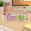 Personalized Teacher Name Plate, Custom Teacher Appreciation Gifts, Teacher Name Desk Plaque, Teacher Acrylic Block, New Teacher Gift - Style 9