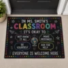 Personalized Welcome Classroom Doormat, Custom Teacher Name Crayon Welcome Mat, Back To School Door Decor Gift - Style 1