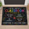 Personalized Welcome Classroom Doormat, Custom Teacher Name Crayon Welcome Mat, Back To School Door Decor Gift - Style 4