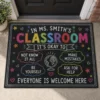 Personalized Welcome Classroom Doormat, Custom Teacher Name Crayon Welcome Mat, Back To School Door Decor Gift - Style 5