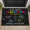 Personalized Welcome Classroom Doormat, Custom Teacher Name Crayon Welcome Mat, Back To School Door Decor Gift - Style 9