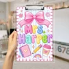 Preppy Teacher Clipboard, Custom Teacher Name Clipboard, Teacher Appreciation Gift, Back To School Gift, First Day Of School Teacher Gift - Style 1