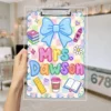 Preppy Teacher Clipboard, Custom Teacher Name Clipboard, Teacher Appreciation Gift, Back To School Gift, First Day Of School Teacher Gift - Style 5