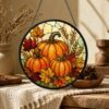 Pumpkin Stained Glass Suncatcher, Halloween Suncatcher,Fall Window Hanging Decor,Autumn Leaves Sun Catcher,Rustic Harvest,Thanksgiving - Style 4
