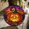 Stained Glass Pumpkin Suncatcher Halloween Decor Glass Art Window Hanging Gift For Halloween Lovers - Style 4