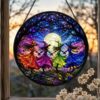 Witch Dancing Stained Glass Suncatcher Halloween Window Decor - Style 6