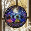 Witch Dancing Stained Glass Suncatcher Halloween Window Decor - Style 7
